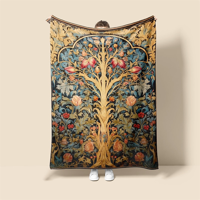 The Tree Of Life Vintage Pattern Super Soft  Throws Blanket,Novelty Flannel Throw Blankets Warm Printed All Seasons  Gifts Home Decor Big Blanket3