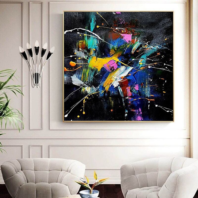 Handmade Oil Painting Canvas Acrylic Wall Art Decoration Modern Abstract Colours Burst Into Bloom for Home Decor Rolled Frameless Unstretched Painting3