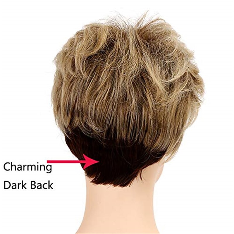 Baruisi Short Pixie Wigs for Women Mixed Blonde Synthetic Layered Cosplay Hair Wig3