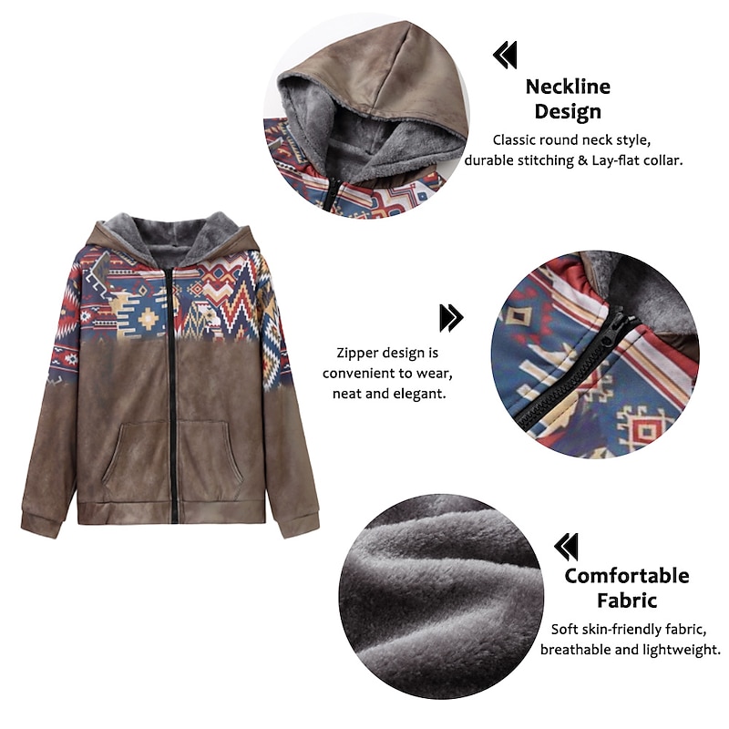 Men's Tribal Graphic Prints Hoodie Hoodies Sweatshirt Designer Basic Long Sleeve Hooded Casual Daily Sports Denim Blue Yellow Zipper Print Fall & Winter Designer2