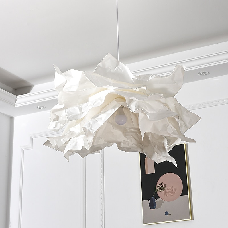 Paper Chandelier Handmade Cloud Lampshade Creative DIY Medieval Retro Pendant Lights Lamps Dining Room Bedroom Decorations Lights Living Room 110-240V2