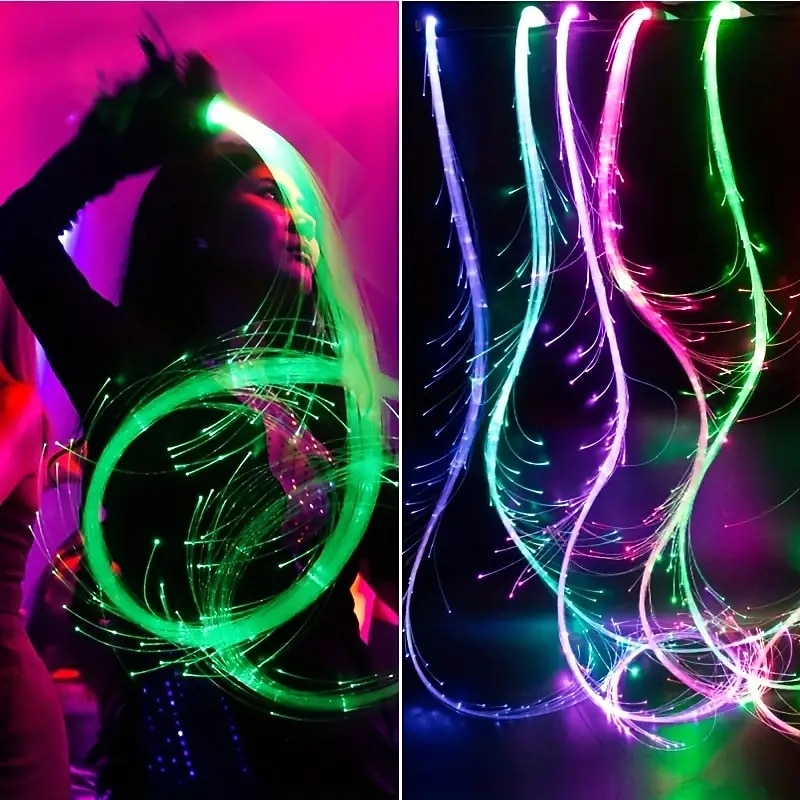 LED Fiber Optic Dance Whip - USB Rechargeable Ideal for Halloween Christmas and Holiday Celebrations - Perfect for Stage Ambience Props2