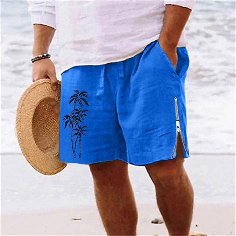 Men's Coconut Tree Shorts Summer Shorts Beach Shorts Mid Waist Hawaiian Casual Daily Holiday Going out Drawstring Zipper Elastic Waist Designer Clothing Apparel2