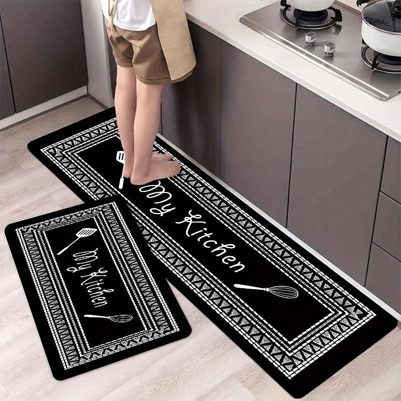 Kitchen Mat Geometric Non-Slip Oil Proof Rug Indoor Outdoor Mat Bedroom Decor Bathroom Mat Entrance Rug Door Mat