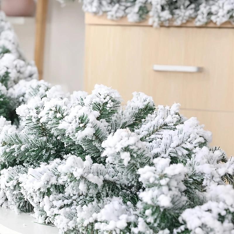 1pc, Snow Flocked Christmas Garland, Snowy Artificial Christmas Garland, Winter Frosted Holiday Pine Garland White Cedar Garland For Xmas Tree Stairs Fireplace Decor Christmas Wreath.3