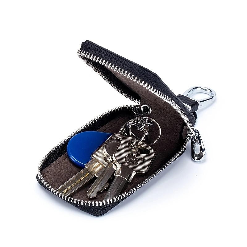 Genuine Leather Car Key Bag, Universal Models Of Men's Cowhide Key Bag Zipper Key Leather Cover4