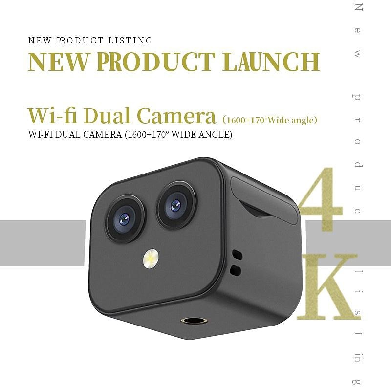 4K Dual-Lens WiFi Mini Camera - Indoor Smart Home Security Camera with Infrared Night Vision, Motion Detection, HD Video Recorder2