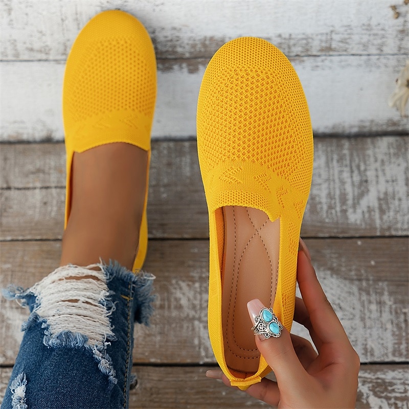 Women's Navy Blue Knit Loafers – Breathable Slip-On Casual Flats for Comfort and Everyday Wear 15