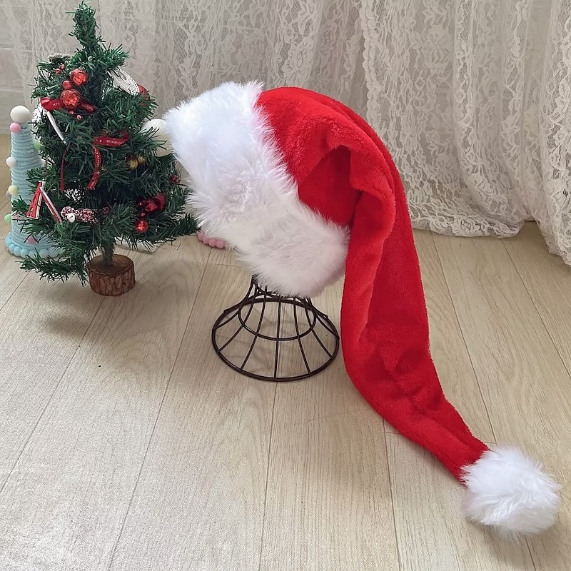 2 PCS Santa Claus Plush Christmas Hat Men's Women's Unisex Warm Party Holiday Party Christmas Gifts Christmas New Year Masquerade Easy Halloween Costumes3
