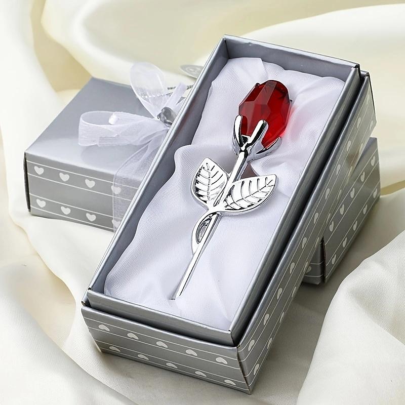 1pc, Valentines Day Gift Crystal Glass Rose Flower In Box Mini Forever Red Gold Artificial Rose For Girlfriend Wedding Gift For Guest4