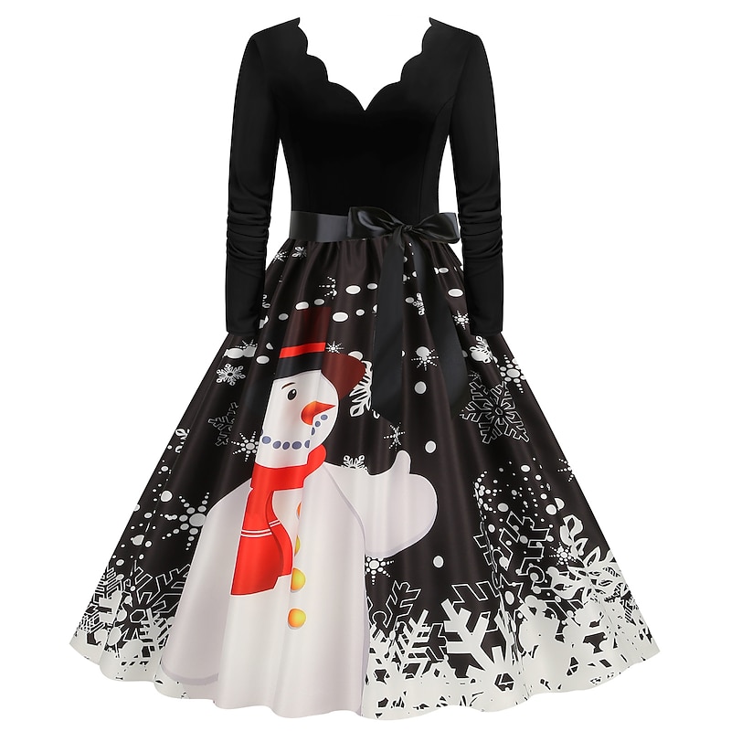 Fancy Christmas Dress Women's 1950s Adults' Christmas Masquerade Christmas Eve Christmas Party New Year Eve Dress2