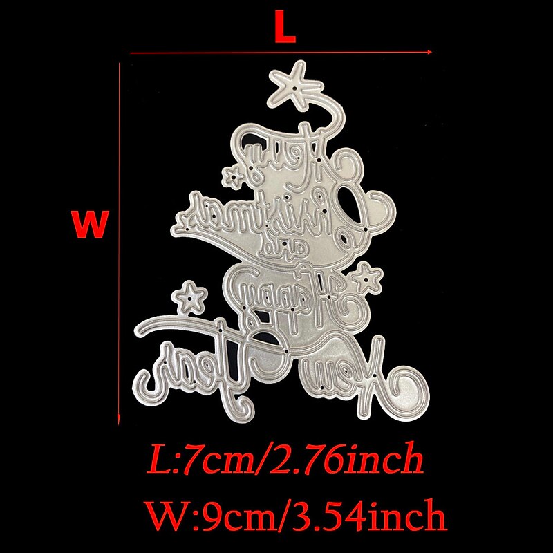 1pc Christmas Tree Happy New Year Cutting Dies Xmas Gift Paper Die Cutting Template2
