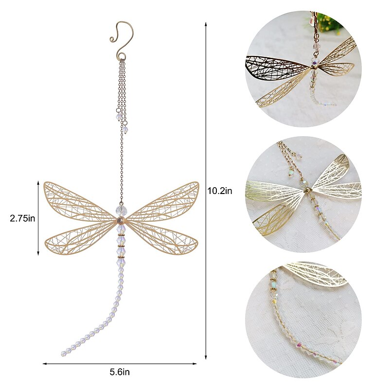 1pc Suncatcher Dragonfly Small Dazzle Fly Dragonfly Sun Catcher With Crystals Rainbow Maker Pendant Window Hanging Ornament3
