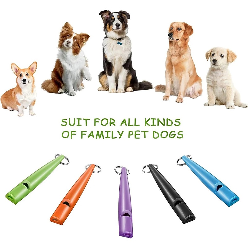 Dog Whistle with Lanyards Ultrasonic Dog Whistles to Stop Barking High Pitch Frequency Silent Whistles for Dog Training2