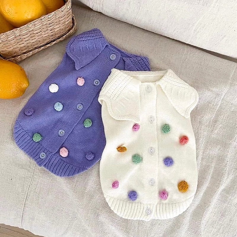 Dog Cat Sweater Jumper Cute Casual Winter Breathable Soft Washable Comfortable Outdoor Casual Daily Dog Clothing for Bichon Frise Pomeranian Baby Pet Papillon Small