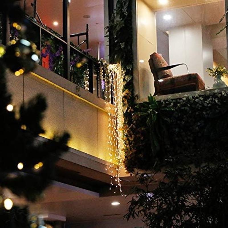Solar Waterfall Lights – 100LED Outdoor Waterproof Fairy String Lights for Outdoor Garden, Tent, Christmas & Holiday Party Decor4