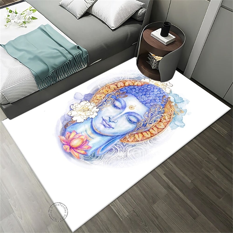 Art Buddha Boho Area Rug Non Slip Floor Mat Bedside Livingroom Bedroom Indoor Outdoor4
