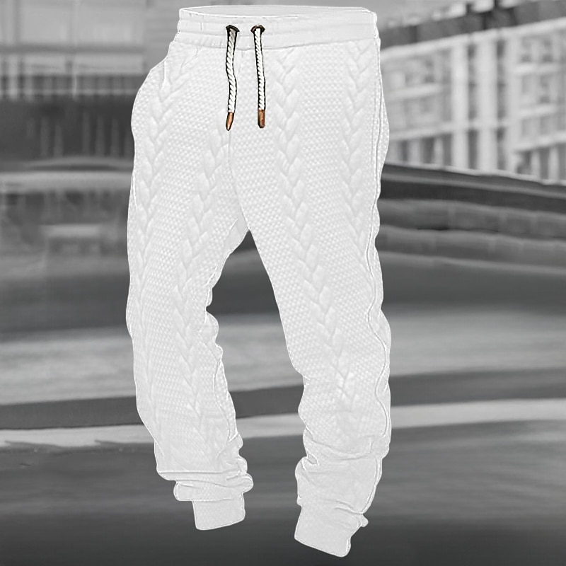 Men's Sweatpants Joggers Trousers Drawstring Elastic Waist Elastic Cuff Plain Comfort Breathable Casual Daily Holiday Sports Fashion Black White4