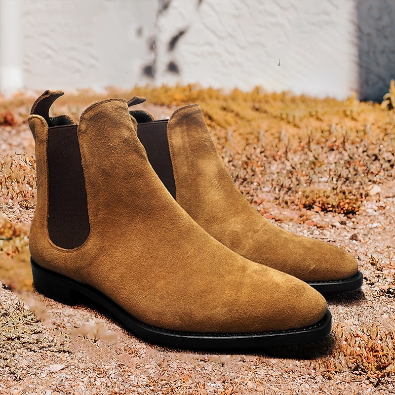 Men's Black Faux Suede Chelsea Boots - Ideal for Formal Occasions, Office Wear, and Evening Events4