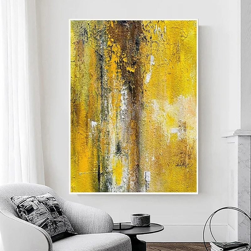 Large Abstract Painting Hand Painted Wall Art painting Oversized Painting Yellow Painting Gold Painting for Living Room Wall Art Abstract Painting Home Decoration Decor ready to hang or canvas2