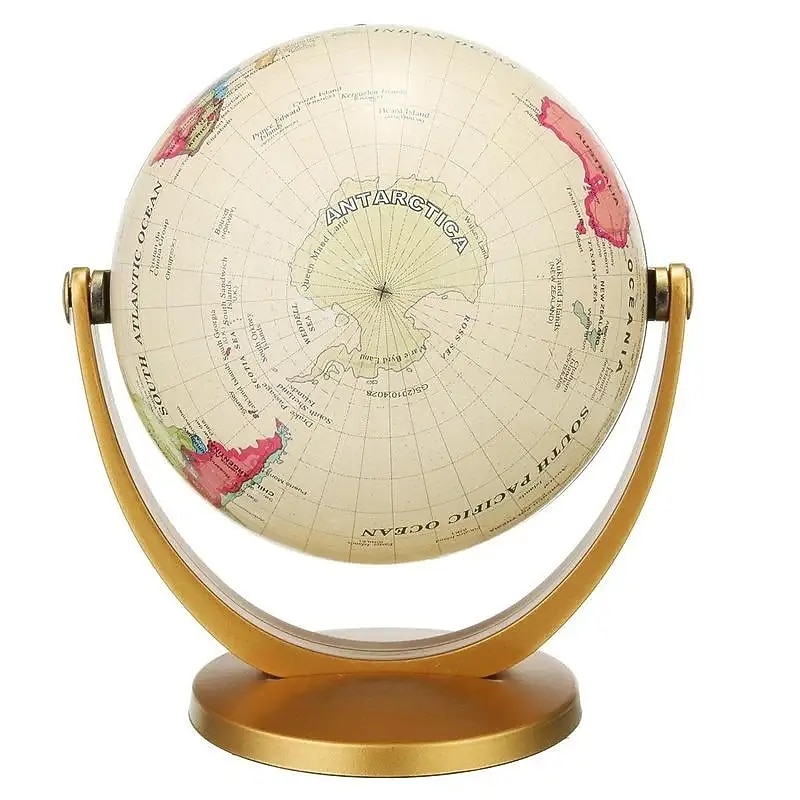 1Pc Retro Globe 360 Rotating Earth World Ocean Map Ball Antique Desktop Geography Learning Education Home School Decoration4