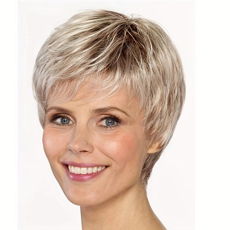 Short Straight Pixie Cut Wig With Bangs Synthetic Wig Beginners Friendly Heat Resistant