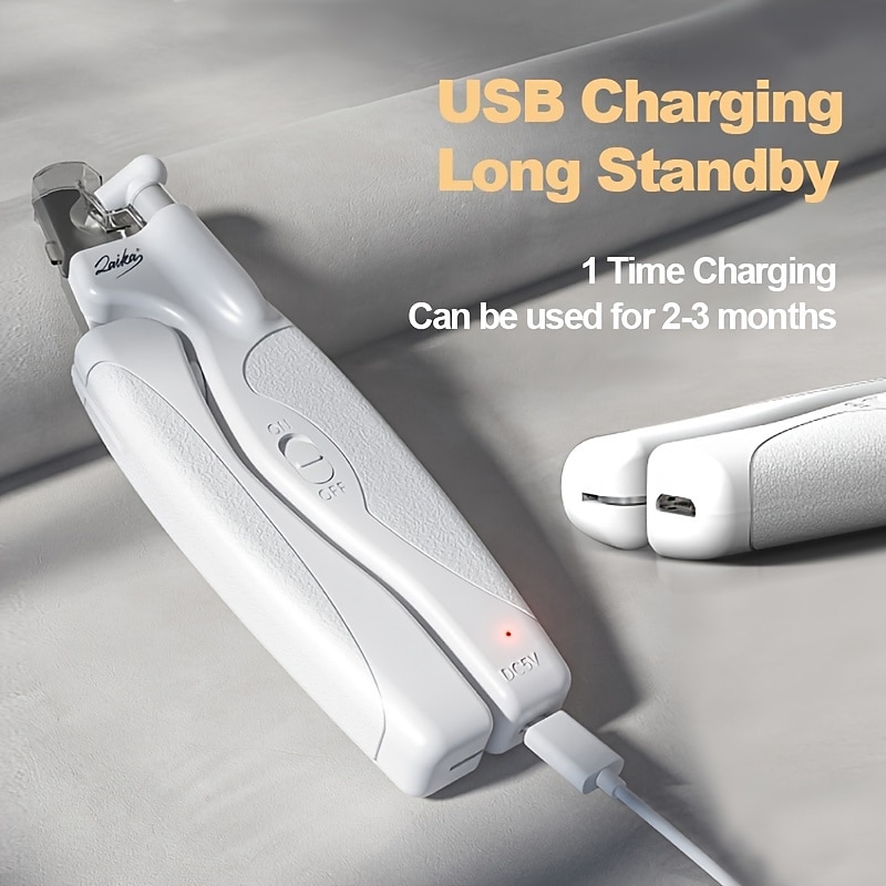 Pet Nail Clippers with light for Dogs and Cats - Rechargeable Easy and Safe Trimming with Precision Blades and LED Light4