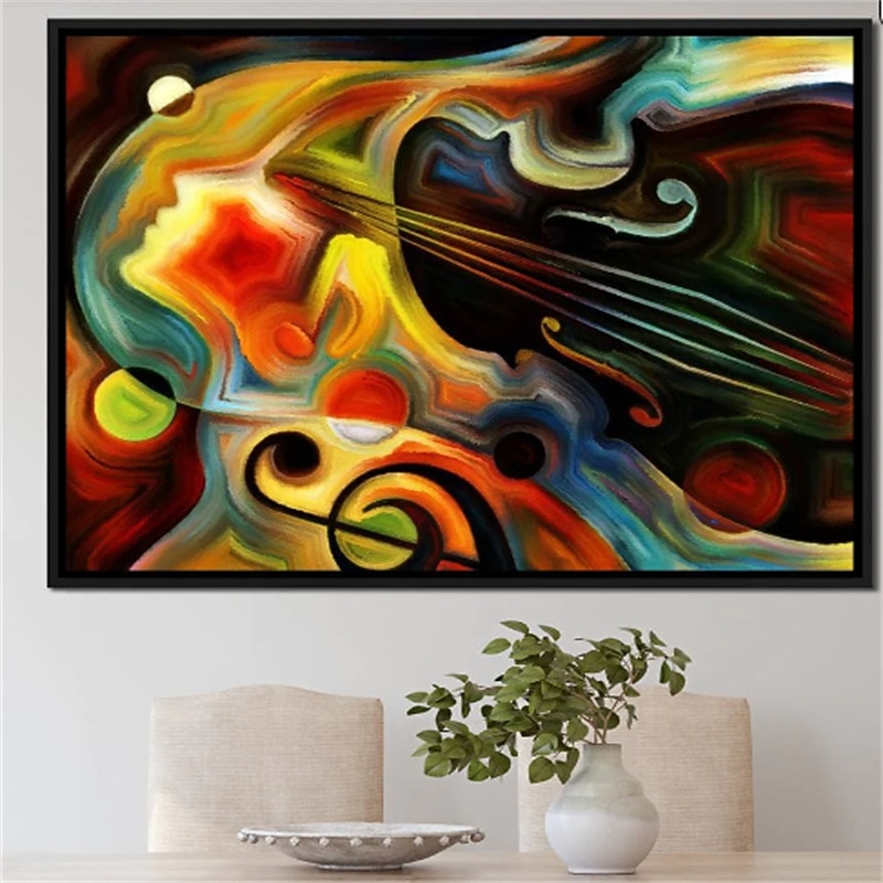 Abstract Wall Art Canvas Violin Mind Prints and Posters Abstract Pictures Decorative Fabric Painting For Living Room Pictures No Frame