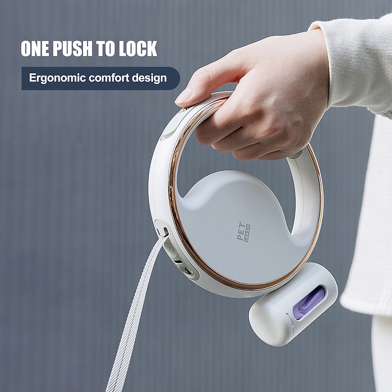 Dog Pets Leash Reflective Band Running Leash LED Lights Foldable With Anti-Slip Handle Portable Reflective Outdoor Running Walking Solid Colored Classic Small Dog Medium Dog Large Dog 1 set