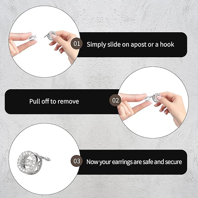 4 Styles 620 Pieces Earrings Silicone Earring Backing Clear Earring Backing Hypoallergenic Plastic Rubber Earring Back Bullet Clutch Plug Replacement Kit for Fishhook Earrings Stud Rings4