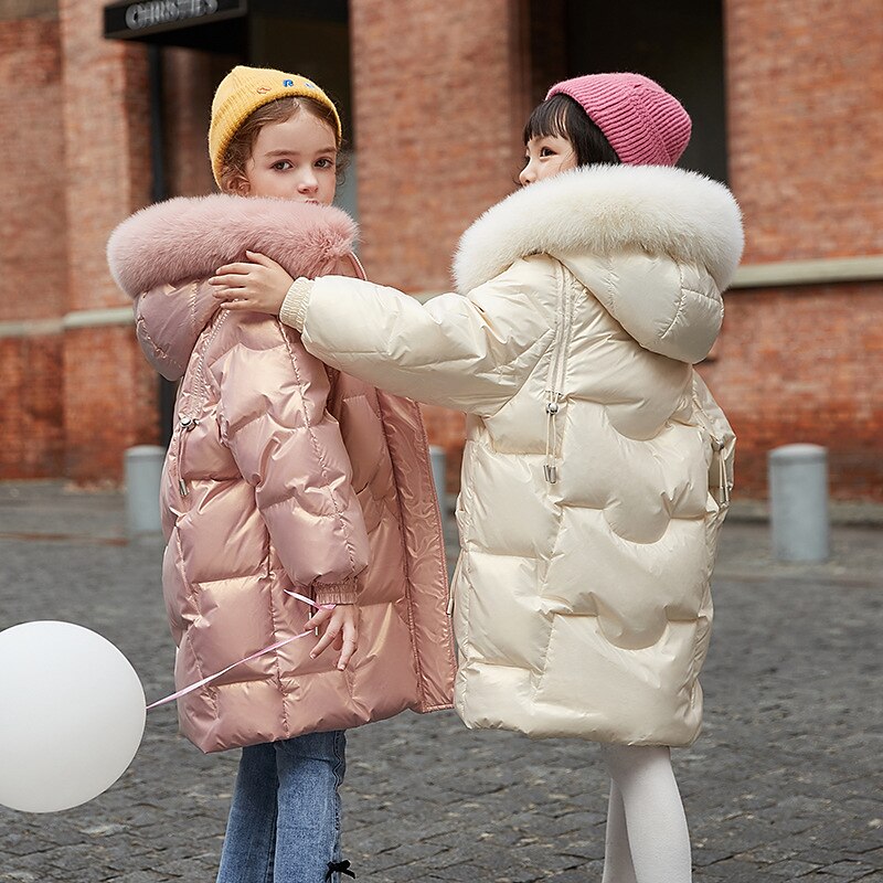 Kids Girls' Down Coat Solid Color Active Zipper Outdoor Coat Outerwear 4-12 Years Spring Champagne Pink Purple