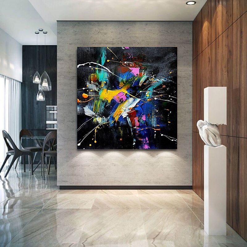 Handmade Oil Painting Canvas Acrylic Wall Art Decoration Modern Abstract Colours Burst Into Bloom for Home Decor Rolled Frameless Unstretched Painting2