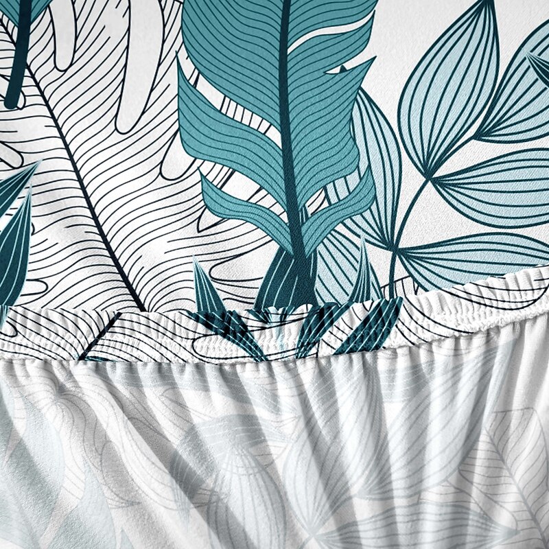 Stretch Leaves Dining Chair Cover Soft Chair Seat Slipcover Durable Washable Furniture Protector For Dining Room Party4