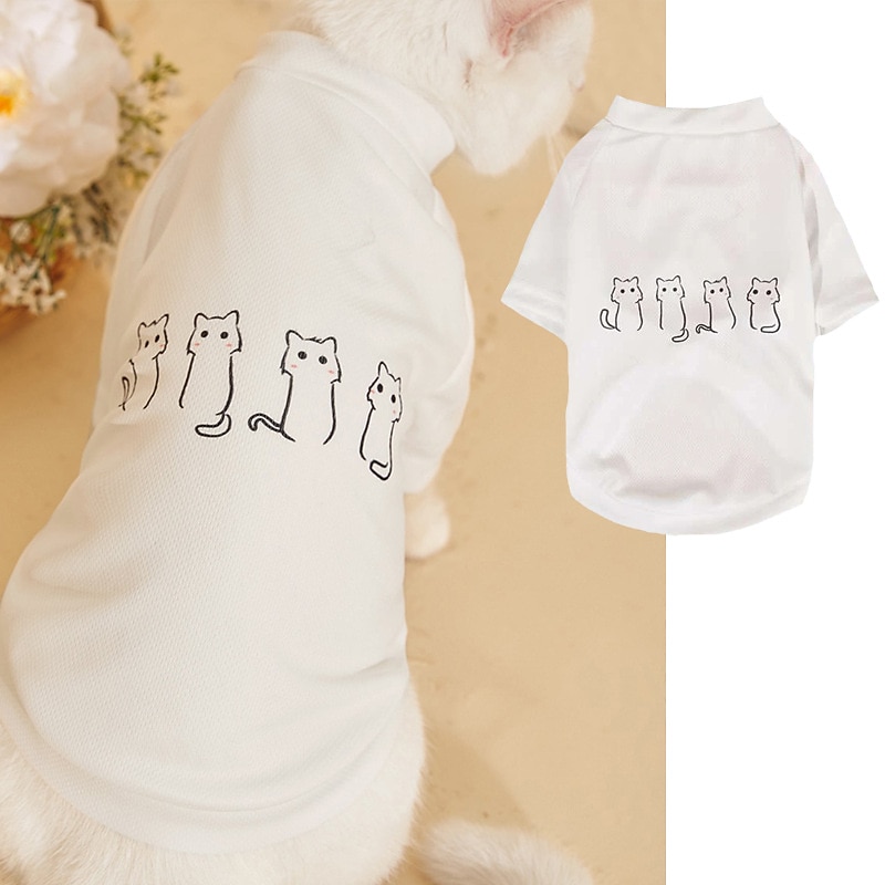 Dog Cat Shirt / T-Shirt Fashion Party Breathable Soft Washable Comfortable Outdoor Casual Daily Dog Clothing for Bichon Frise Pomeranian Baby Pet Papillon Small4