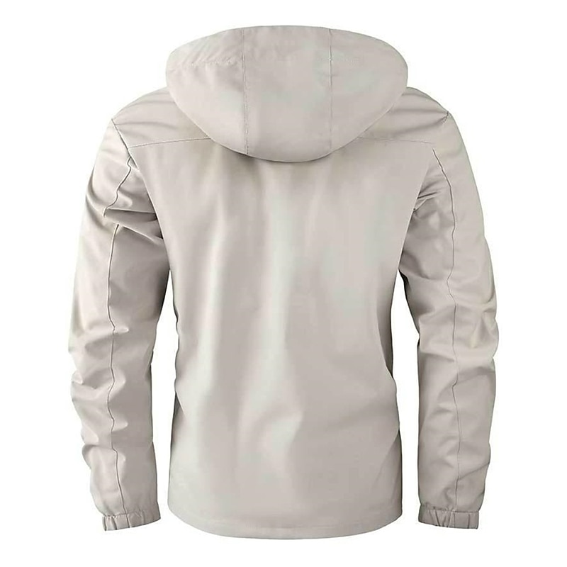 Men's Winter Jacket Casual Jacket Outdoor Daily Wear Windproof Warm Pocket Fall Winter Letter Fashion Streetwear Hooded Regular Black White Wine Army Green Jacket2