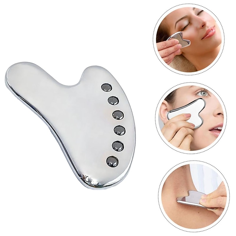 Magnetic Gua Sha Tool Stainless Steel Scraper Facial Massage Face Lift Skin Tightening Cooling Metal Contour Reduce Puffiness4