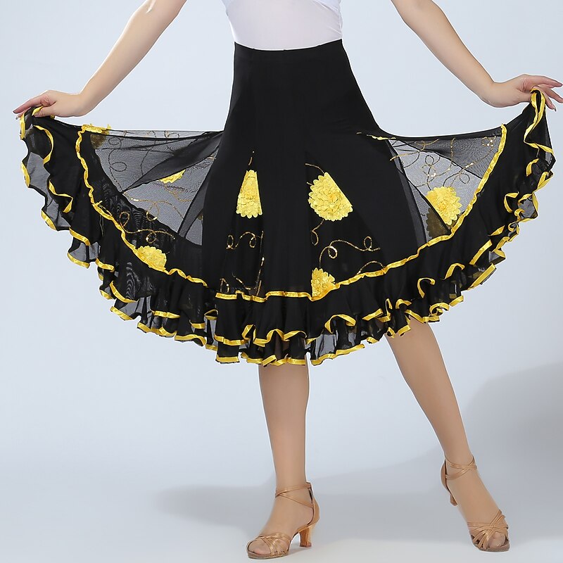 Activewear Skirts Printing Ruffle Splicing Women's Performance Training High Spandex2