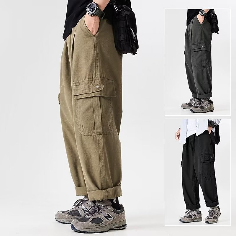 Men's Cargo Pants Cargo Trousers Techwear Pocket Drawstring Elastic Waist Plain Comfort Breathable Outdoor Daily Going out Fashion Casual Black Brown