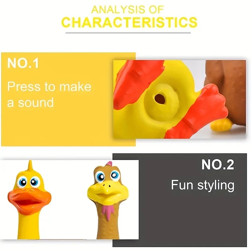 Durable and Entertaining Pet Squeaky Latex Chicken Chew Toy for Dogs3