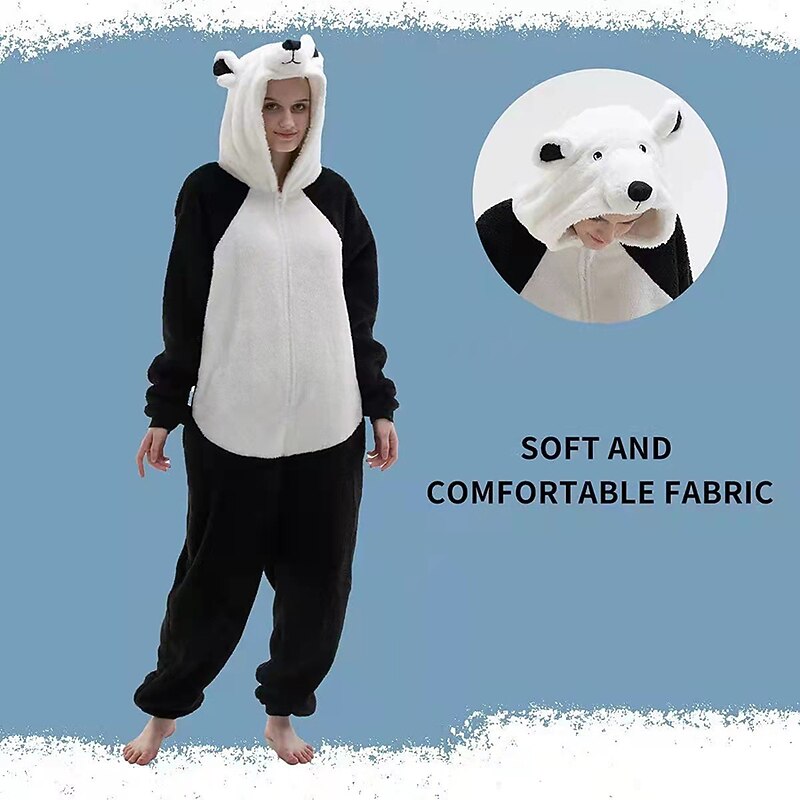 Adults' Animal Group Costume Nightwear Onesie Costume Carnival Costume Bear Onesie Pajamas Kigurumi Pajamas Funny Costume For Men and Women Christmas Carnival Cartoon3