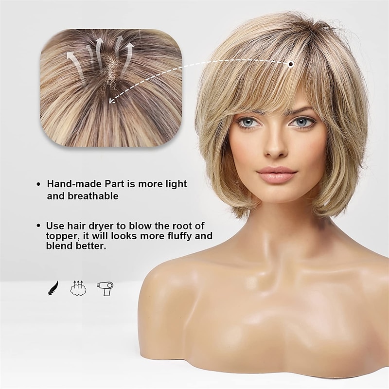 Short Wigs for Women Natural Layered Wig, Wavy Different Style for White Women3