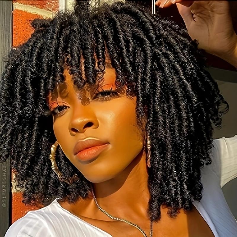 African Hairstyle - Dreadlock Synthetic Braiding Short Curly Wigs for Women - Crochet Twist Braids Wigs - Braiding Hair Wigs - Stylish and Versatile Hair Accessory2