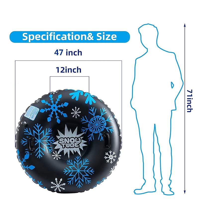 Snow Tube Inflatable Ski Circle Ski Tire Ice Car Two Person Children's Ski Board Ski Ski Set Grass Skating 47 inches2