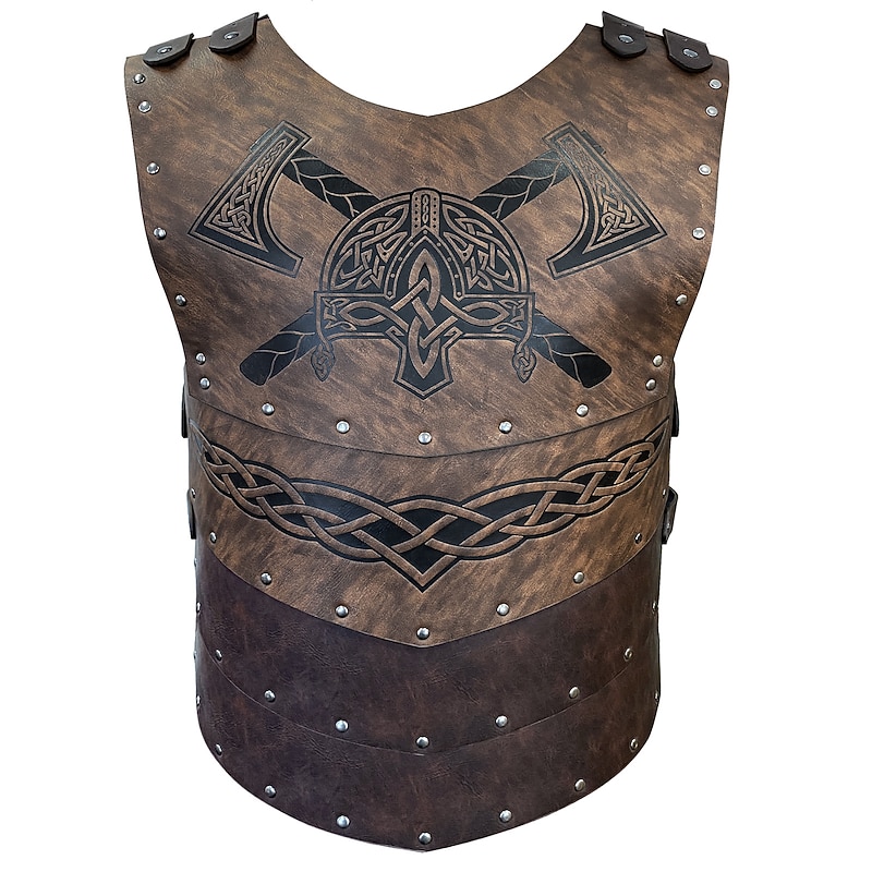 Retro Vintage Medieval Renaissance Armor Vest Chest Guard Pirate Viking Shieldmaiden Fancy Dress Men's Carnival Masquerade Party LARP Adults' Vest