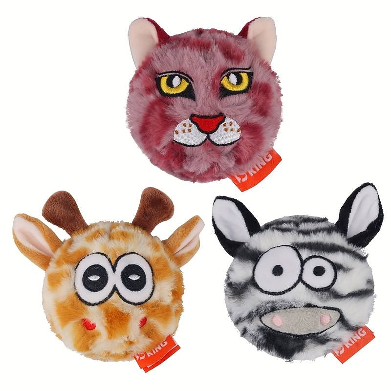 1pc Monster Ball Design Pet Grinding Teeth Squeaky Plush Toy Durable Chew Toy For Dog Interactive Supply2