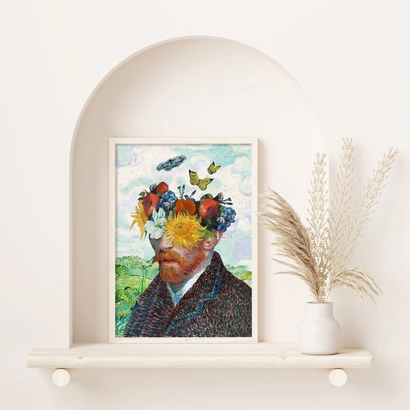 Van Gogh Oil Painting Wall Art Handmade Famous Oil Painting, Blue Wall Decor, Home Decor with Frame3