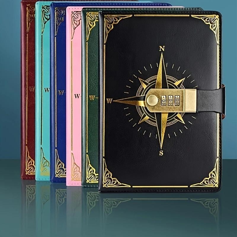 Journal With Lock PU Leather 200 Pages Retro Lock Journal Password Protection Notebook Journal For Men And Women Suitable For Secret Privacy2