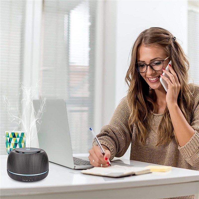 300ML Aroma Essential Oil Diffuser8 Hours Wood Grain Cool Mist Aromatherapy Diffuser with Remote ControlUSB-C Power CableTimer 7 Color Light Changing.Scent Air Humidifier for HomeBedroom4