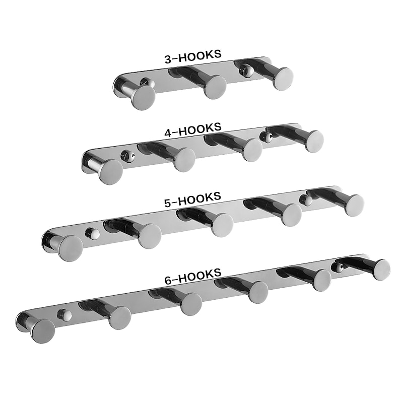 Bathroom Rack Robe Hook Bathroom Shelf New Design Adorable Creative Contemporary Modern Stainless Steel Low-carbon Steel Metal 1PC - Bathroom Wall Mounted4