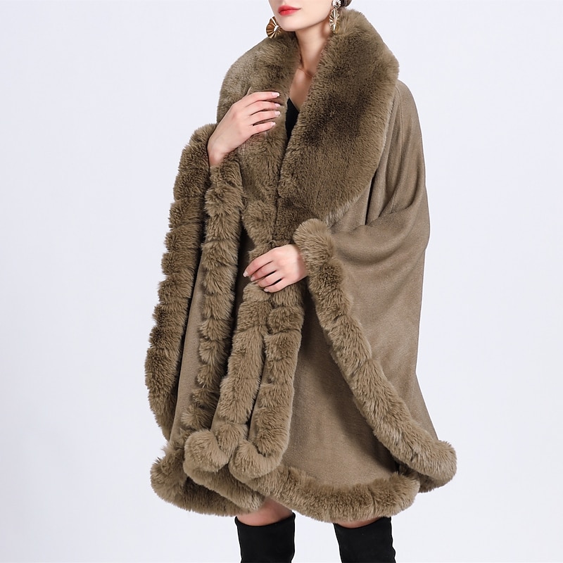 Faux Fur Wraps Shawls Women's Wrap Elegant Keep Warm Sleeveless Faux Fur Wedding Wraps With Pure Color For Wedding Fall & Winter2